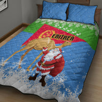 Custom Eritrea Christmas Quilt Bed Set Santa Claus With Dromedary Camel - Wonder Print Shop