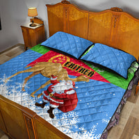 Custom Eritrea Christmas Quilt Bed Set Santa Claus With Dromedary Camel - Wonder Print Shop