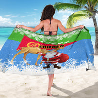 Custom Eritrea Christmas Sarong Santa Claus With Dromedary Camel - Wonder Print Shop