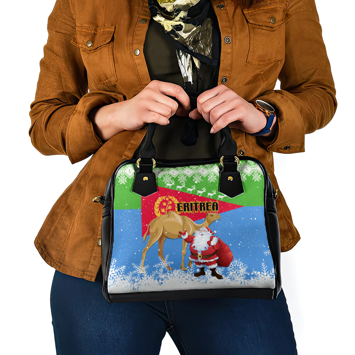 custom-eritrea-christmas-shoulder-handbag-santa-claus-with-dromedary-camel