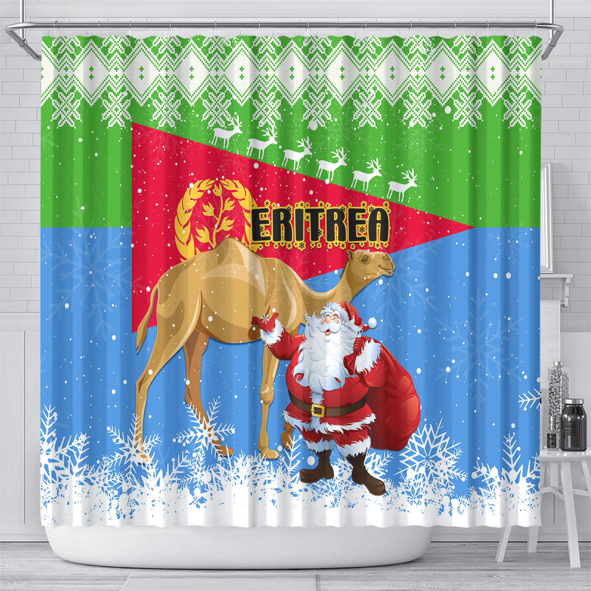 custom-eritrea-christmas-shower-curtain-santa-claus-with-dromedary-camel