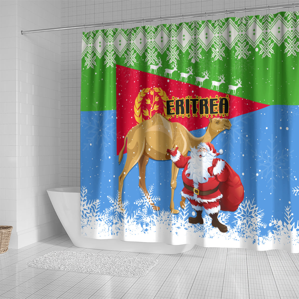 custom-eritrea-christmas-shower-curtain-santa-claus-with-dromedary-camel