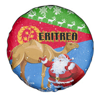 Custom Eritrea Christmas Spare Tire Cover Santa Claus With Dromedary Camel - Wonder Print Shop