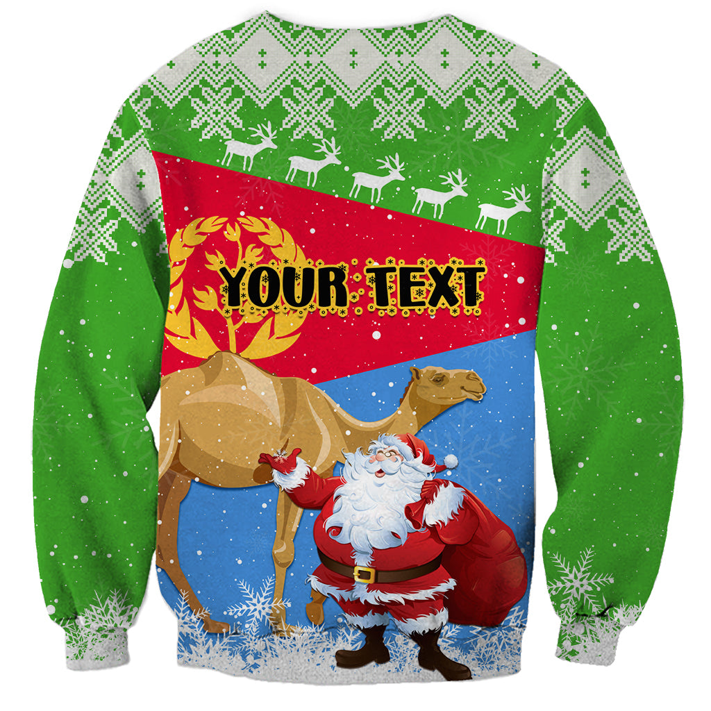 Custom Eritrea Christmas Sweatshirt Santa Claus With Dromedary Camel - Wonder Print Shop