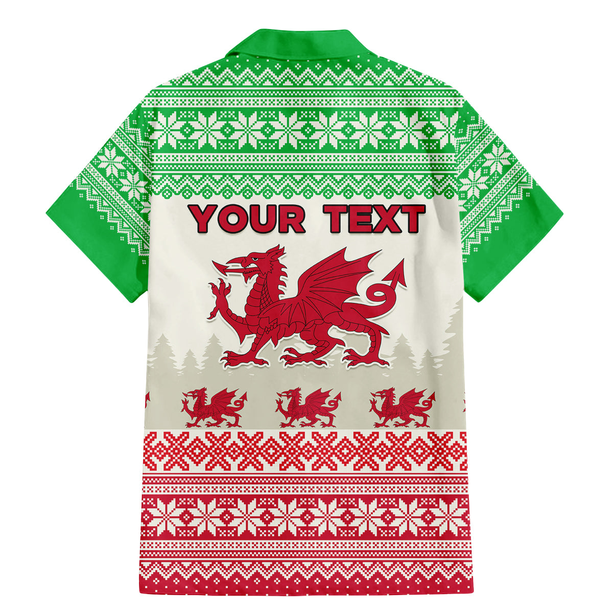 Custom Wales Christmas Family Matching Mermaid Dress and Hawaiian Shirt Nadolig Llawen Welsh Dragon - Wonder Print Shop