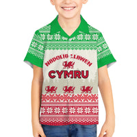 Custom Wales Christmas Family Matching Puletasi Dress and Hawaiian Shirt Nadolig Llawen Welsh Dragon - Wonder Print Shop