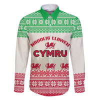 Custom Wales Christmas Family Matching Short Sleeve Bodycon Dress and Hawaiian Shirt Nadolig Llawen Welsh Dragon - Wonder Print Shop