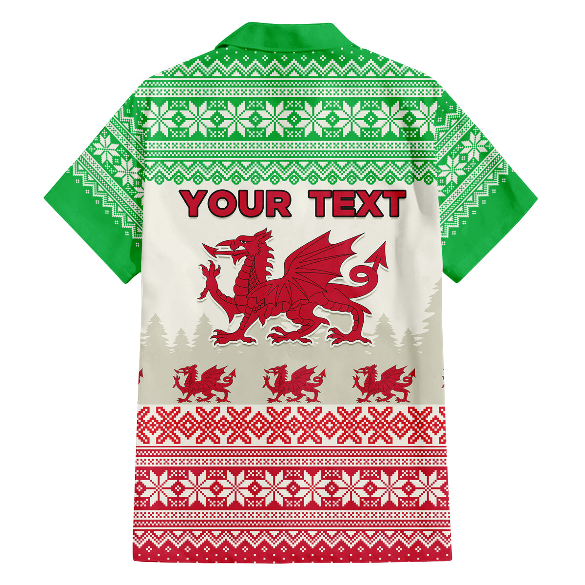 Custom Wales Christmas Family Matching Tank Maxi Dress and Hawaiian Shirt Nadolig Llawen Welsh Dragon - Wonder Print Shop