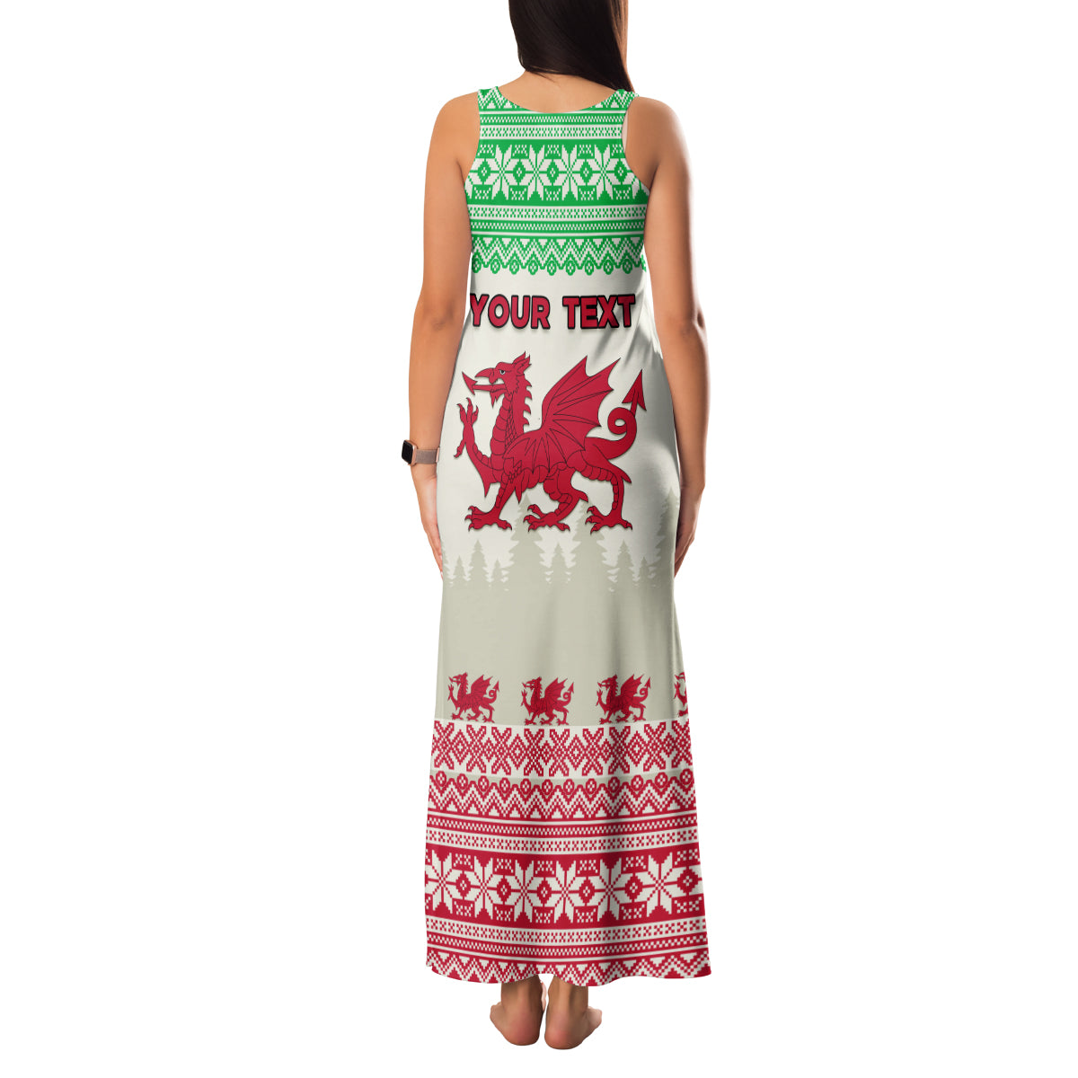 Custom Wales Christmas Family Matching Tank Maxi Dress and Hawaiian Shirt Nadolig Llawen Welsh Dragon - Wonder Print Shop