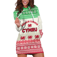 Custom Wales Christmas Hoodie Dress Nadolig Llawen Welsh Dragon - Wonder Print Shop
