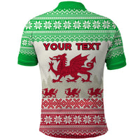 Custom Wales Christmas Polo Shirt Nadolig Llawen Welsh Dragon - Wonder Print Shop