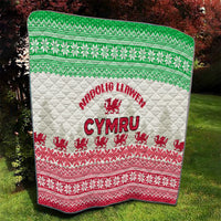 Custom Wales Christmas Quilt Nadolig Llawen Welsh Dragon - Wonder Print Shop