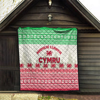 Custom Wales Christmas Quilt Nadolig Llawen Welsh Dragon - Wonder Print Shop