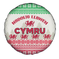 Custom Wales Christmas Spare Tire Cover Nadolig Llawen Welsh Dragon - Wonder Print Shop