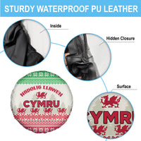 Custom Wales Christmas Spare Tire Cover Nadolig Llawen Welsh Dragon - Wonder Print Shop