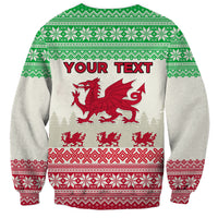 Custom Wales Christmas Sweatshirt Nadolig Llawen Welsh Dragon - Wonder Print Shop