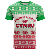 Custom Wales Christmas T Shirt Nadolig Llawen Welsh Dragon - Wonder Print Shop