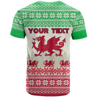 Custom Wales Christmas T Shirt Nadolig Llawen Welsh Dragon - Wonder Print Shop