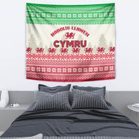 Custom Wales Christmas Tapestry Nadolig Llawen Welsh Dragon - Wonder Print Shop