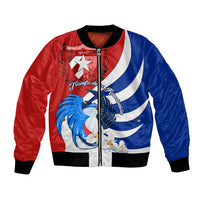 Cuba Liberation Day Bomber Jacket Patria o Muerte Venceremos Tocororo With White Mariposa - Wonder Print Shop