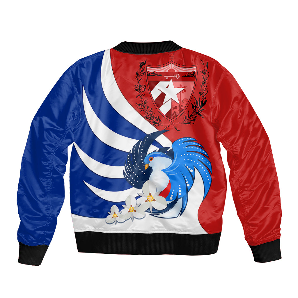 Cuba Liberation Day Bomber Jacket Patria o Muerte Venceremos Tocororo With White Mariposa - Wonder Print Shop