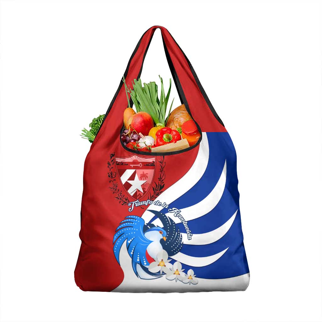 Cuba Liberation Day Grocery Bag Patria o Muerte Venceremos Tocororo With White Mariposa