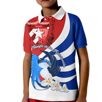 Cuba Liberation Day Kid Polo Shirt Patria o Muerte Venceremos Tocororo With White Mariposa - Wonder Print Shop