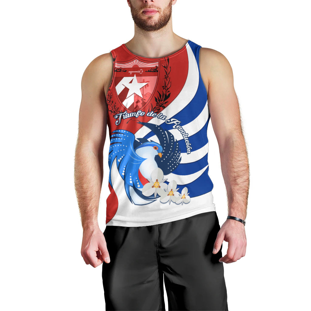 Cuba Liberation Day Men Tank Top Patria o Muerte Venceremos Tocororo With White Mariposa - Wonder Print Shop