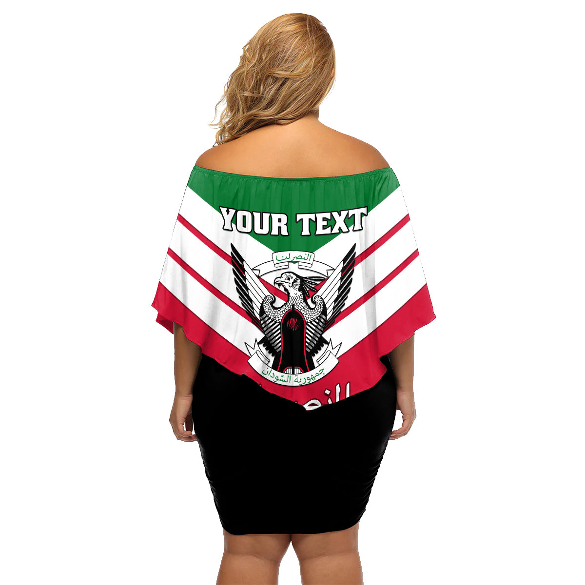 Sudan Independence Day Family Matching Off Shoulder Short Dress and Hawaiian Shirt Sudanese Secretary Bird - Wonder Print Shop