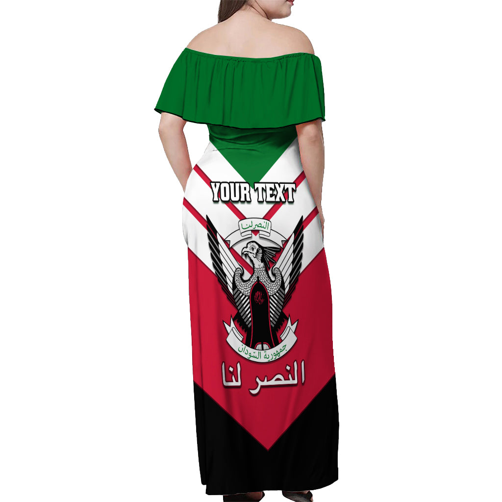 Sudan Independence Day Off Shoulder Maxi Dress Sudanese Secretary Bird - Wonder Print Shop