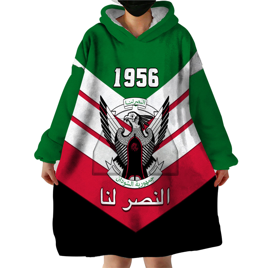 Sudan Independence Day Wearable Blanket Hoodie Sudanese Secretary Bird - Wonder Print Shop