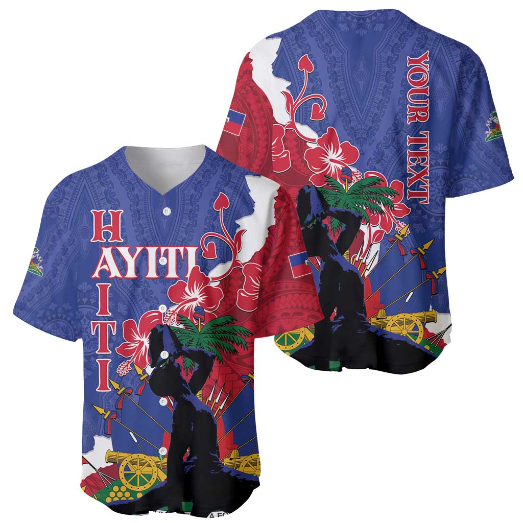 Personalised Haiti Le Marron Inconnu Baseball Jersey Dashiki Mix Polynesian Pattern - Wonder Print Shop