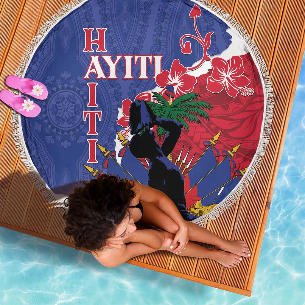 Haiti Le Marron Inconnu Beach Blanket Dashiki Mix Polynesian Pattern - Wonder Print Shop