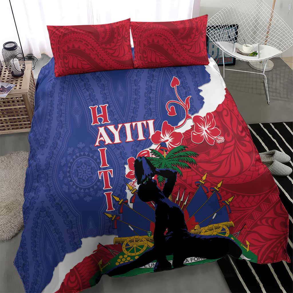 Haiti Le Marron Inconnu Bedding Set Dashiki Mix Polynesian Pattern - Wonder Print Shop