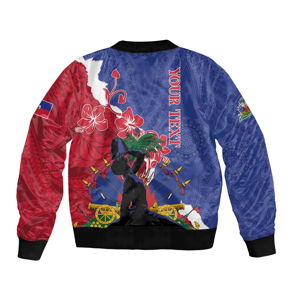 Personalised Haiti Le Marron Inconnu Bomber Jacket Dashiki Mix Polynesian Pattern - Wonder Print Shop