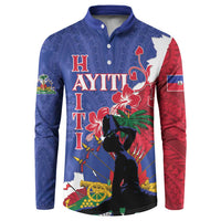 Personalised Haiti Le Marron Inconnu Button Sweatshirt Dashiki Mix Polynesian Pattern - Wonder Print Shop