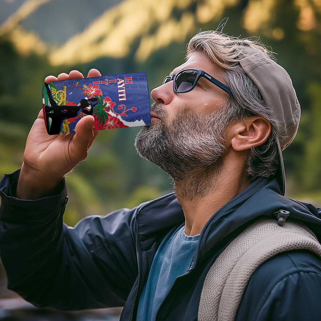 Personalised Haiti Le Marron Inconnu 4 in 1 Can Cooler Tumbler Dashiki Mix Polynesian Pattern - Wonder Print Shop