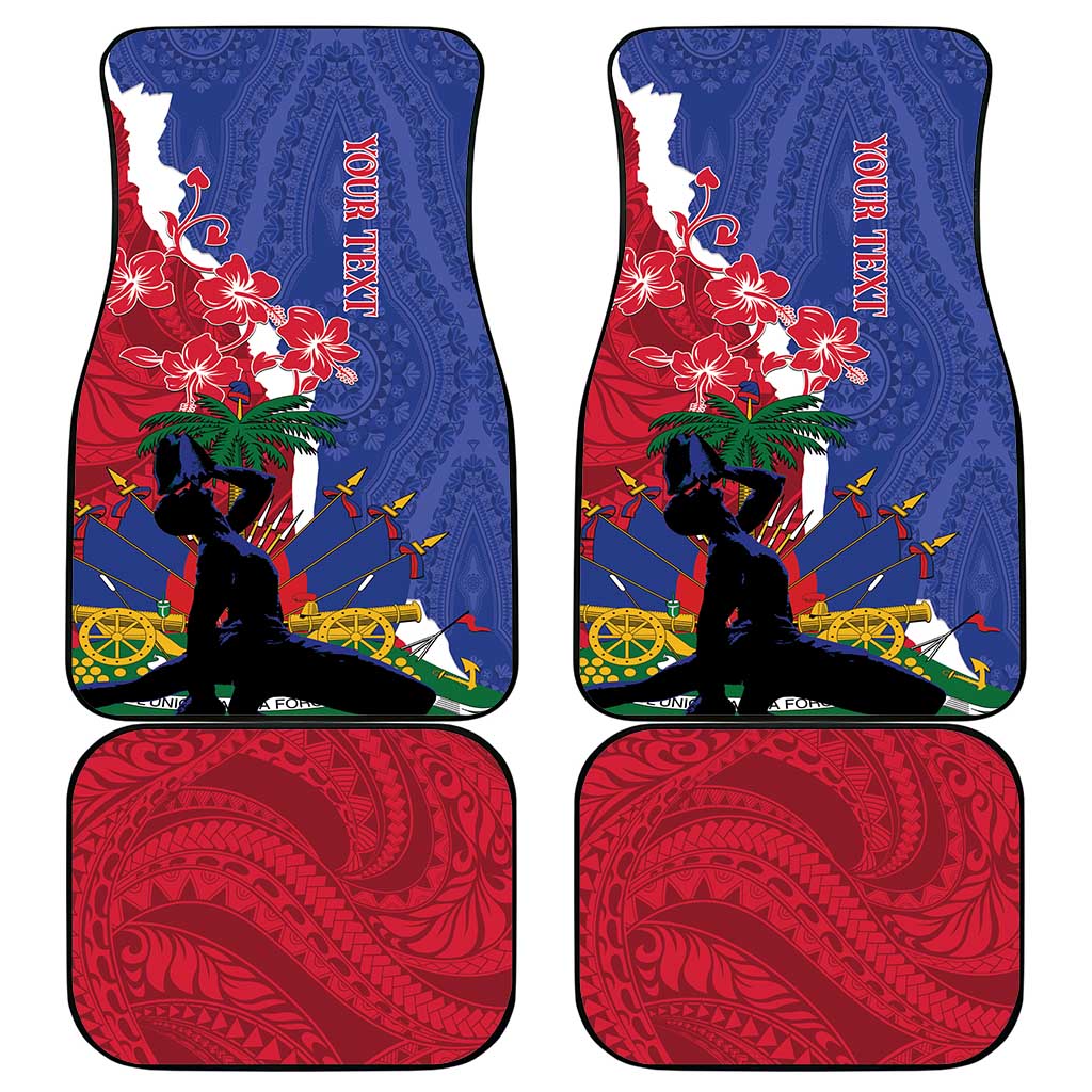 Haiti Le Marron Inconnu Car Mats Dashiki Mix Polynesian Pattern - Wonder Print Shop