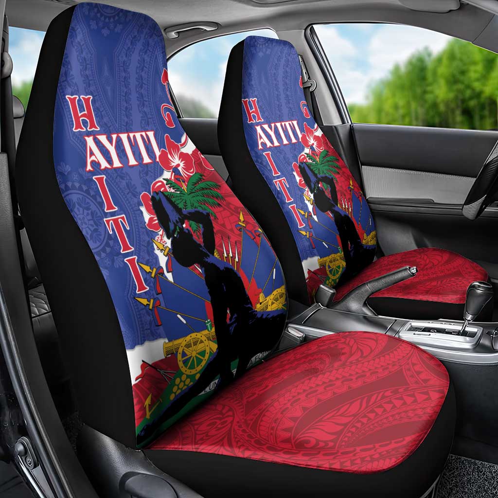 Haiti Le Marron Inconnu Car Seat Cover Dashiki Mix Polynesian Pattern - Wonder Print Shop