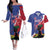 Personalised Haiti Le Marron Inconnu Couples Matching Off The Shoulder Long Sleeve Dress and Hawaiian Shirt Dashiki Mix Polynesian Pattern - Wonder Print Shop