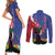 Personalised Haiti Le Marron Inconnu Couples Matching Short Sleeve Bodycon Dress and Long Sleeve Button Shirt Dashiki Mix Polynesian Pattern - Wonder Print Shop
