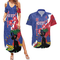 Personalised Haiti Le Marron Inconnu Couples Matching Summer Maxi Dress and Hawaiian Shirt Dashiki Mix Polynesian Pattern - Wonder Print Shop