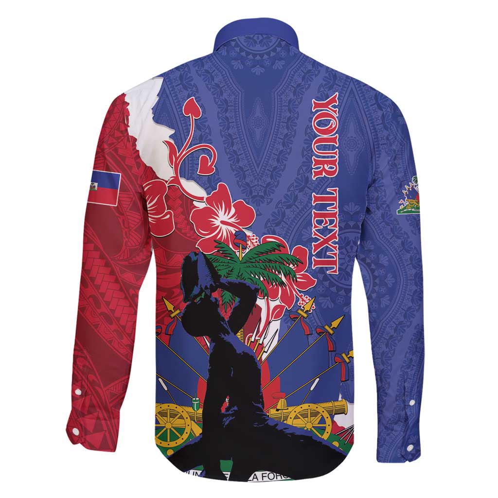 Personalised Haiti Le Marron Inconnu Family Matching Long Sleeve Bodycon Dress and Hawaiian Shirt Dashiki Mix Polynesian Pattern - Wonder Print Shop