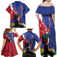 Personalised Haiti Le Marron Inconnu Family Matching Off Shoulder Maxi Dress and Hawaiian Shirt Dashiki Mix Polynesian Pattern - Wonder Print Shop