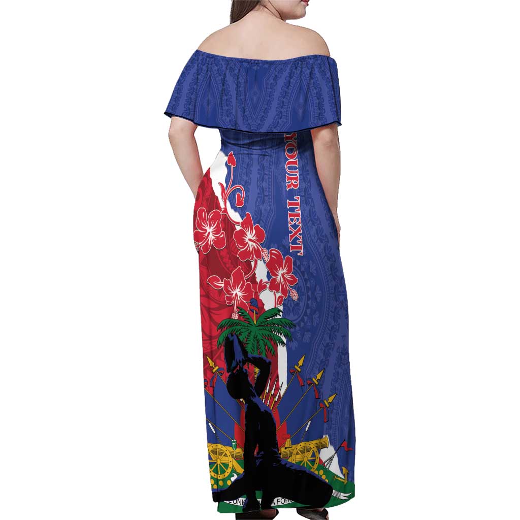 Personalised Haiti Le Marron Inconnu Family Matching Off Shoulder Maxi Dress and Hawaiian Shirt Dashiki Mix Polynesian Pattern - Wonder Print Shop