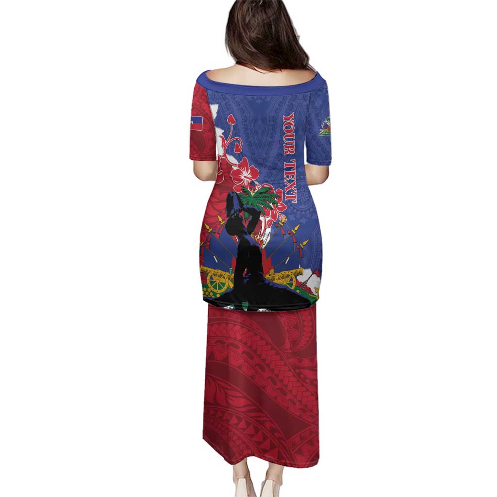 Personalised Haiti Le Marron Inconnu Family Matching Puletasi and Hawaiian Shirt Dashiki Mix Polynesian Pattern - Wonder Print Shop