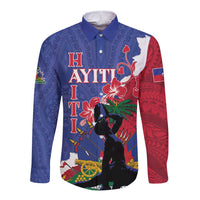 Personalised Haiti Le Marron Inconnu Long Sleeve Button Shirt Dashiki Mix Polynesian Pattern - Wonder Print Shop