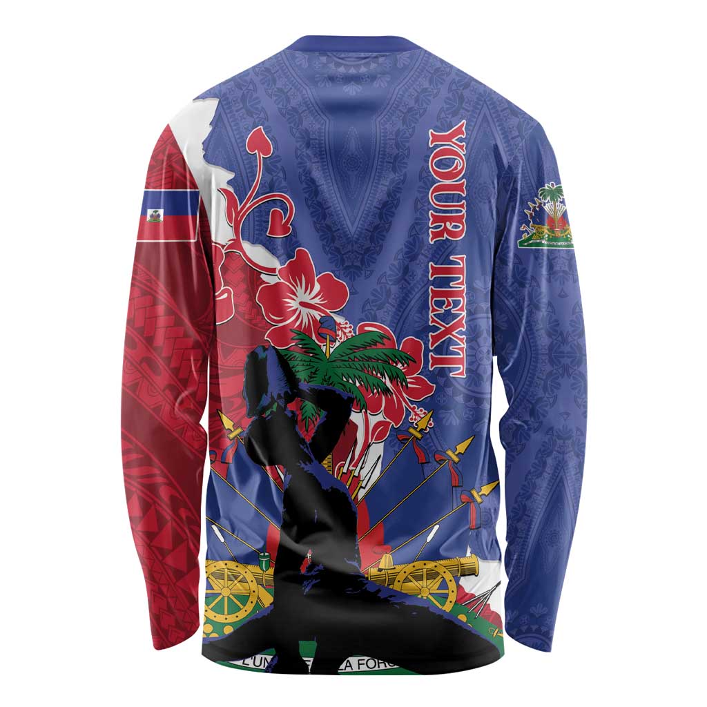 Personalised Haiti Le Marron Inconnu Long Sleeve Shirt Dashiki Mix Polynesian Pattern - Wonder Print Shop