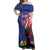 Personalised Haiti Le Marron Inconnu Off Shoulder Maxi Dress Dashiki Mix Polynesian Pattern - Wonder Print Shop