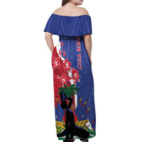 Personalised Haiti Le Marron Inconnu Off Shoulder Maxi Dress Dashiki Mix Polynesian Pattern - Wonder Print Shop
